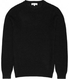 Reiss Pilot Textured Cotton Knit Black
