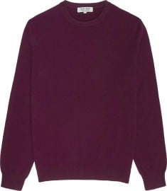 Reiss Herald Crew Neck Cashmere Jumper Aubergine