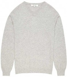 Reiss Harp Cashmere V-neck Jumper Soft Grey