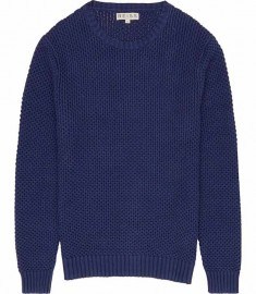 Reiss Pilot Textured Cotton Kn It Bright Navy