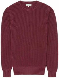 Nerve Ribbed Knit Jumper Ox Blood