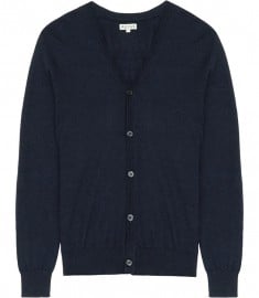 Reiss Walter Merino Wool Cardigan Navy