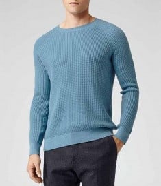 Reiss Laine Raglan Crew-neck Jumper Soft Blue