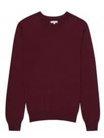 Reiss Enigma Merino V-neck Jumper Summerberry