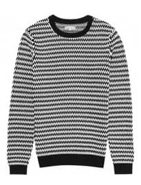 Reiss Bishop Monochrome Weave Jumper Black/white