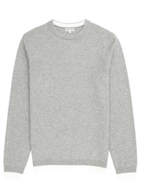 Reiss Hope Contrast Hem Jumper Grey