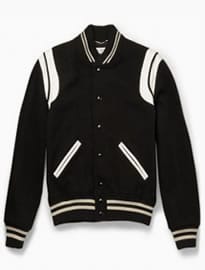 Saint Laurent Leather-trimmed Wool-blend Varsity Jacket