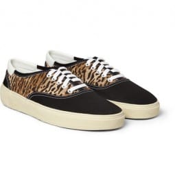 Saint Laurent Leather-trimmed Printed Canvas Sneakers
