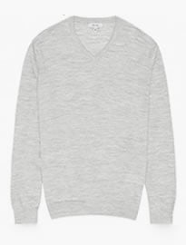 Reiss Emporer Merino V-neck Jumper Grey