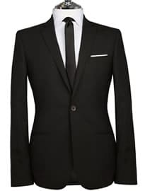 T.m.lewin Franco Plain Black 1-button Skinny Suit