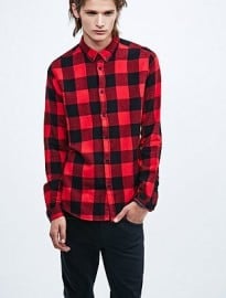 Indigo & Maine Buffalo Check Shirt In Red