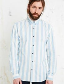 Selected Homme Danni Striped Shirt In Blue And White