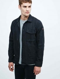 Marshall Artist Garment Dyed Field Overshirt In Black