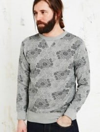 Edwin Floral College Sweatshirt In Grey