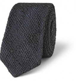 Marwood Net-overlaid Silk Tie