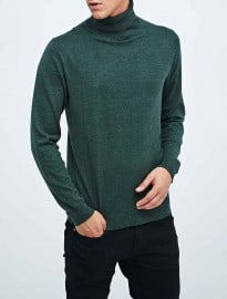 Selected Homme Tower Rollneck Jumper In Ivy Green