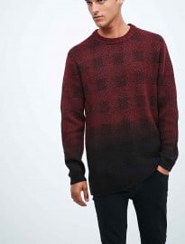 Selected Homme Wool Back Check Jumper In Red