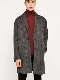Shore Leave By Urban Outfitters Lucifer Charcoal Textured Overcoat