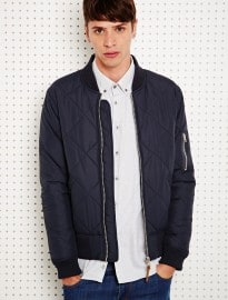Shore Leave Quilted Bomber Jacket In Navy