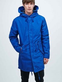 Selected Homme Iconic Fishtail Parka In Blue