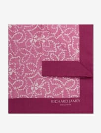 Richard James Printed Cotton Pocket Square