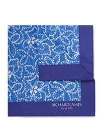 Richard James Printed Cotton Pocket Square