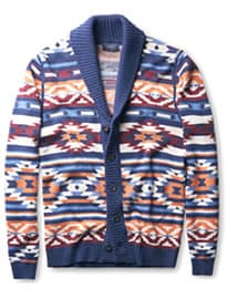He By Mango Printed Cotton-blend Cardigan