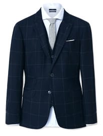 He By Mango Check Cool Wool Suit Blazer
