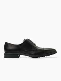 He By Mango Trevor Leather Derby Shoes Black
