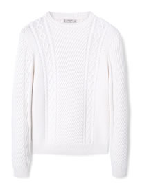 He By Mango Textured Cotton Sweater