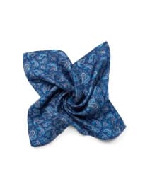 He By Mango Paisley-print Silk Square Pocket