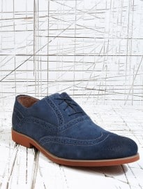 Florsheim No String Navy Suede Wing Shoes