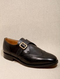 Sanders Black Monk Stampford Brogues