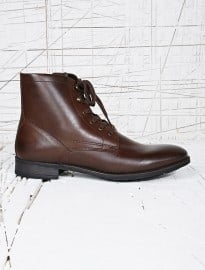 Selected Homme Rich Leather Boots In Brown
