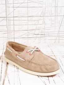Sperry Suede Boat Shoes In Beige