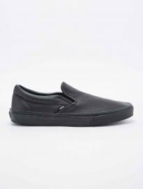 Vans Classic Slip-on Leather Shoes In Black