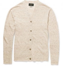 Beams Plus Flecked Knitted Linen Cardigan