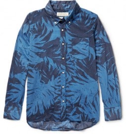 Remi Relief Button-down Collar Printed Cotton-voile Shirt