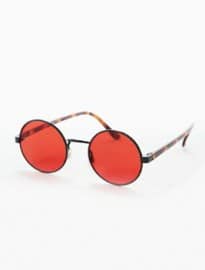 Vintage Renewal Colour Rounder Sunglasses With Red Lenses