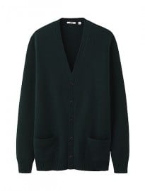 Uniqlo Men Lambswool Blend V Neck Cardigan