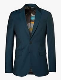 Ps By Paul Smith Petrol Slim-fit Wool And Mohair-blend Suit Jacket