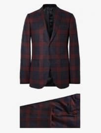 Gucci Burgundy Slim-fit Checked Wool Suit