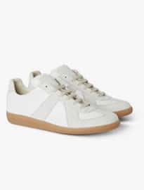 Maison Margiela Replica Panelled Leather And Suede Sneakers