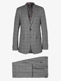 Etro Grey Checked Wool Suit