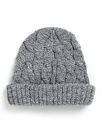 Topman Black And White Cable Beanie