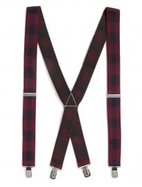 Topman Burgundy And Navy Check Braces