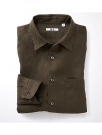 Uniqlo Men Premium Linen Long Sleeve Shirt A