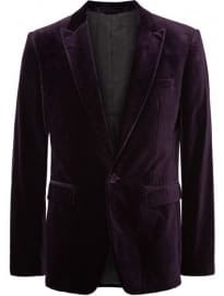 Burberry London Dark-purple Slim-fit Velvet Blazer