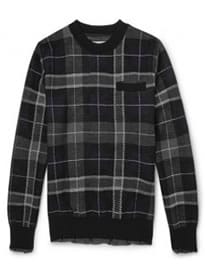 Sacai Checked Wool-blend Sweater