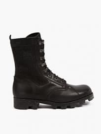 Maison Martin Margiela 22 Mens Black Leather And Wool Military Boots
